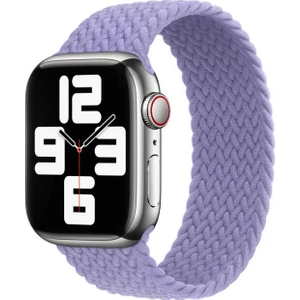 Case 4U Apple Watch Seri 7/6/SE/5/4 Hasır Örgü Kordon XSmall KRD-32 38mm 40mm 41mm Uyumlu Lila