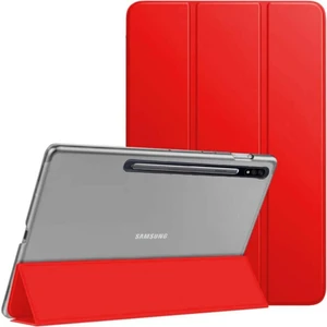Samsung Galaxy Tab S6 10.5" T860 Kılıf PU Deri Smart Case Kırmızı