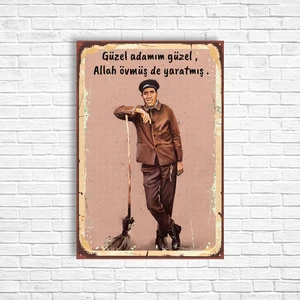 Trend Poster Kemal Sunal Retro Ahşap Poster