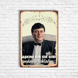 Trend Poster Ferdi Özbeğen Retro Ahşap Poster