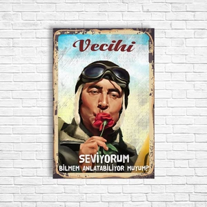 Trend Poster Vecihi Şener Şen Retro Ahşap Poster