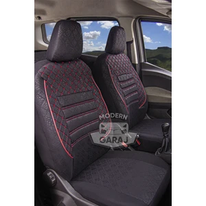 Modern Garaj Skoda Octavia Gofrajlı Oto Koltuk Logolu Kılıfı Seti