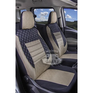 Modern Garaj Skoda Octavia Gofrajlı Oto Koltuk Logolu Kılıfı Seti