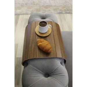 Portatif Koltuk Kolçak Sehpası Yan Sehpa Ceviz