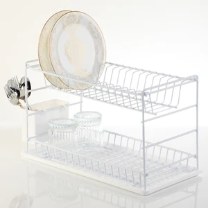 Paslanmaz Iki Katlı Tabaklık Bulaşıklık 60 cm Beyaz