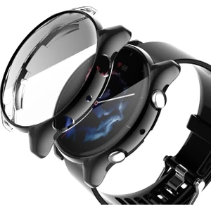 Amazfit Gtr 3 Önü Kapalı Tasarım Yumuşak Silikon Kılıf - Siyah