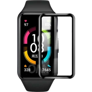 Case 4U Huawei Band 6 Akıllı Bileklik Cam Ekran Koruyucu PPMA Pet Siyah