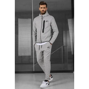 Gri Baskılı Regular Fit Erkek Eşofman Takımı