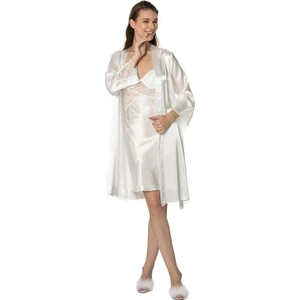 Pierre Cardin 4050 Ikili Saten Gecelik - Sabahlık Takımı