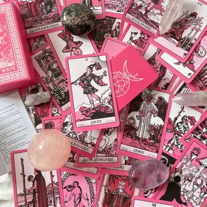 Regin Collective Pink Rider Waite Temalı Tarot Destesi – 78 Laminasyonlu Kart, Pembe, Yüksek Baskı Kaliteli