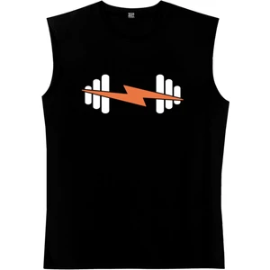 Şimşek Spor Siyah Kesik Kol | Kolsuz Erkek T-Shirt | Atlet