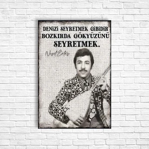 Trend Poster Neşet Ertaş Retro Ahşap Poster
