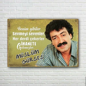 Trend Poster Müslüm Gürses Retro Ahşap Poster