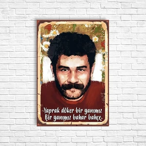 Trend Poster Ahmet Kaya Retro Ahşap Poster