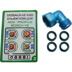 Sarcool Doğalgaz Enjektör Takımı , Ocak Dirseği ve Contaları (7 Mm)