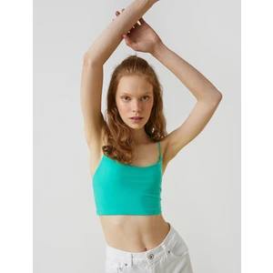 Crop Atlet Geniş Yakalı İnce Askılı