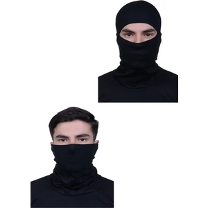 Siyah Kar Maskesi ve ipsiz Boyunluk Bere Seti