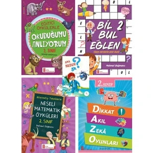 Ata Yayıncılık  2. Sınıf Okuduğumu Anlıyorum + Neşeli Matematik Öyküleri + Bil Bul + Dikkat Akıl Zeka Oyunları