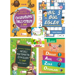 Ata Yayıncılık  3. Sınıf Okuduğumu Anlıyorum + Neşeli Matematik Öyküleri + Bil Bul + Dikkat Akıl Zeka Oyunları