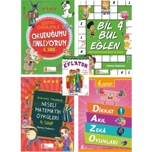 Ata Yayıncılık  4. Sınıf Okuduğumu Anlıyorum + Neşeli Matematik Öyküleri + Bil Bul + Dikkat Akıl Zeka Oyunları