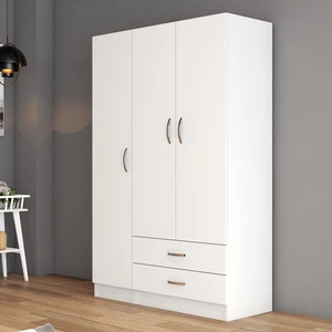 3 Kapılı Iki Çekmeceli Geniş Gardrop Beyaz - GRD0501