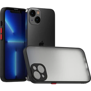 Apple iPhone 13 Kılıf 3D Kamera Korumalı Soft Matte Smoke Case