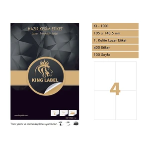 King Label Kl - 1001 105X148,5 mm Lazer Etiket