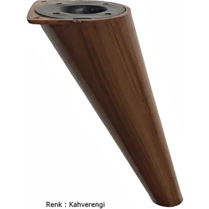 Retro Açılı Konik Plastik Mobilya Ayak Koltuk Ayağı 15 cm Kahverengi