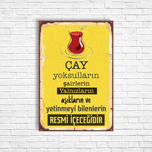 Trend Poster Çay Retro Ahşap Poster