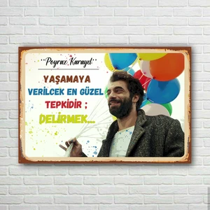 Trend Poster Poyraz Karayel Retro Ahşap Poster