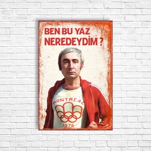 Trend Poster Şener Şen Ben Bu Yaz Nerdeydim? Retro Ahşap Poster