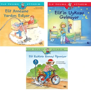 Elif Annesine Yardım Ediyor - Elif’in Uykusu Gelmiyor -Elif Bisiklete Binmeyi Öğreniyor Resimli Okul Öncesi Eğitim 3 Kitap Set