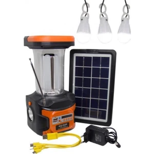 Gold Silver GS-906P Güneş Enerjili 3 Ampullü Radyolu Solar Lamba Kamp Lambası