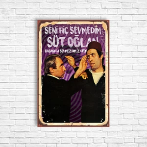 Trend Poster Süt Oğlan Yeşilçam Retro Ahşap Poster