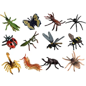 12 Adet Böcekler Bugs Örümcek Akrep Arı Pvc Plastik Oyuncak Rakamlar Modeli (Yurt Dışından)