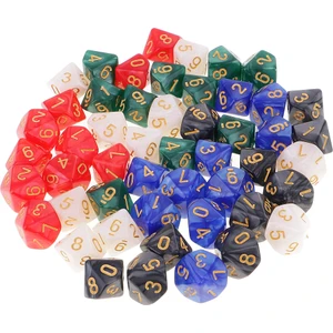 D10 Zar 16MM 10 Taraflı Kalıp Polyhedral Set W / Zar Tahta Oyunları Için Zar Taşıma Çantası (Yurt Dışından)