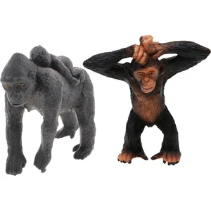 Simülasyon Vahşi Goril Ile Bebek + Küçük Goril Vahşi Yaşam Hayvan Modeli Heykelcik Koleksiyonu Çocuk Eğitici Oyuncak Hediyeler (Yurt Dışından)