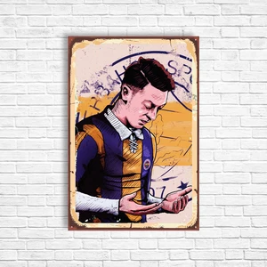 Trend Poster Mesut Özil Retro Ahşap Poster