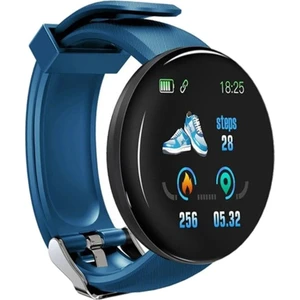 1.3in D18 Akıllı Watch Band Spor Izci Bilezik Kalp Hızı-Monitör Unisex Mavi (Yurt Dışından)
