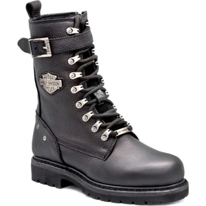 Harley Davidson Gladis Black Siyah Deri Kadın Bot