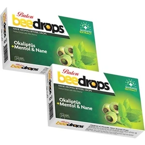 2'li Beedrops Okaliptus Mentollü Nane Aromalı Drops 24 Adet Mentol Boğaz Pastili
