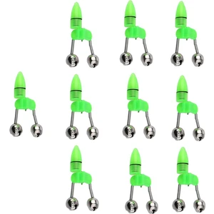 10 Parça LED Ikiz Çan Gece Olta LED Işık Klip Bite Lure Alarm Yeşil (Yurt Dışından)