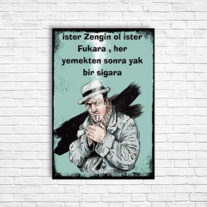 Trend Poster Sadri Alışık Retro Ahşap Poster