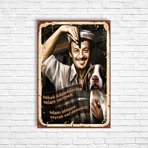 Trend Poster Sadri Alışık Retro Ahşap Poster