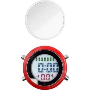 Su Geçirmez Mini Çalar Saat Motosiklet Yat Tekne Dijital Saat Kırmızı-Beyaz
