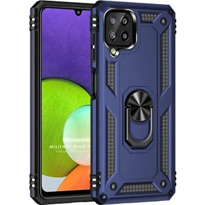 Samsung Galaxy M22 Kılıf Military Ring Holder Lacivert