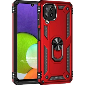 Samsung Galaxy M32 4g Kılıf Military Ring Holder Kırmızı