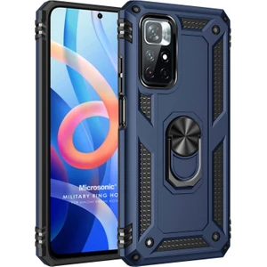 Xiaomi Redmi Note 11T Kılıf Military Ring Holder Lacivert