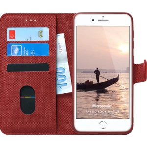 Apple iPhone Se 2022 Kılıf Fabric Book Wallet Kırmızı