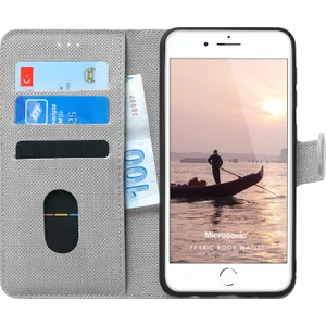 Apple iPhone Se 2022 Kılıf Fabric Book Wallet Gri